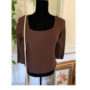 Chocolate brown square neck top